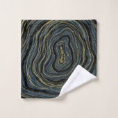 Blue Gold Swirl Glam Art Bad Handdoek (Wasdoekje)