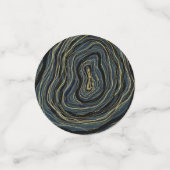 Blue Gold Swirl Glam Art Birthday Party Confetti (Kleine voorkant)