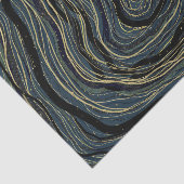 Blue Gold Swirl Glam Art Birthday Party Tissuepapier (Detail)