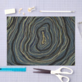 Blue Gold Swirl Glam Art Birthday Party Tissuepapier (Craft)