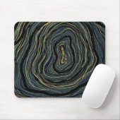 Blue Gold Swirl Glam Art Muismat (Met muis)