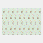 Blue Gold Teddy Bear Balloons Moon Stars Partij Inpakpapier Vel (Voorkant 3)