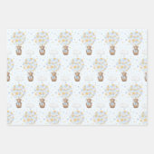 Blue Gold Teddy Bear Balloons Moon Stars Partij Inpakpapier Vel (Voorkant 2)