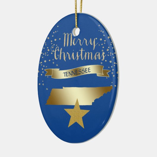 Blue Gold Tennessee Star Keramisch Ornament (Links)
