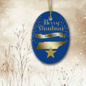 Blue Gold Tennessee Star Keramisch Ornament