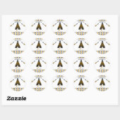 Blue & Gold Tepee Modern Birthday Party Favor Ronde Sticker (Vel)