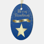 Blue Gold Texas Star Keramisch Ornament (Links)