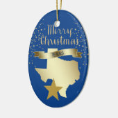 Blue Gold Texas Star Keramisch Ornament (Links)