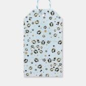 Blue Gold Tropical Safari Animals Boy Baby shower Cadeaulabel (Achterkant)