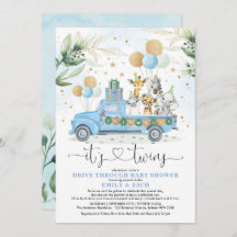 Blue Gold Twin Boys Oerwoud Drive Thru Baby shower