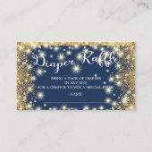 Blue & Gold Twinkle Star Diaper Raffle Ticket Informatiekaartje (Voorkant)