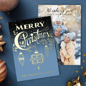 Blue Gold Typography Folie Invitation Folie Uitnodiging