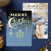 Blue Gold Typography Folie Invitation Folie Uitnodiging