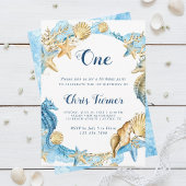 Blue & Gold Under the Zee Boy Birthday Kaart