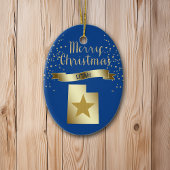 Blue Gold Utah Star Keramisch Ornament