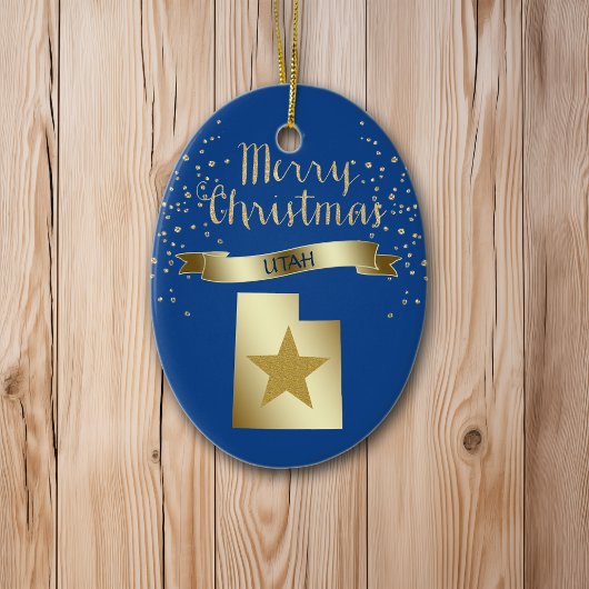 Blue Gold Utah Star Keramisch Ornament