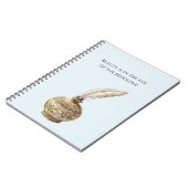 Blue Gold Vase White Feather Notitieboek (Linkerzijde)