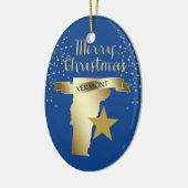 Blue Gold Vermont Star Keramisch Ornament (Links)