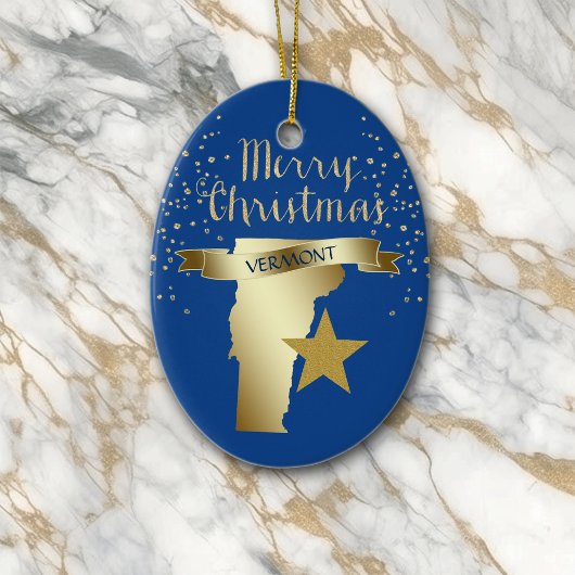 Blue Gold Vermont Star Keramisch Ornament