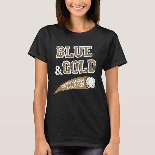 Blue & Gold Vibes Hockey Team Fan_1 T-shirt (Voorkant)