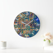Blue Gold Wall Art Dream Grote Klok (Huis)