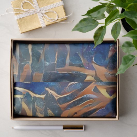 Blue Gold Wall Art Dream Tissuepapier (Geschenk)