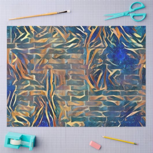 Blue Gold Wall Art Dream Tissuepapier (Craft)