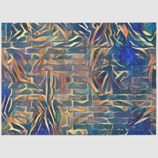 Blue Gold Wall Art Dream Tissuepapier (Voorkant)