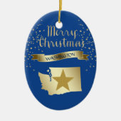 Blue Gold Washington Star Keramisch Ornament (Voorkant)