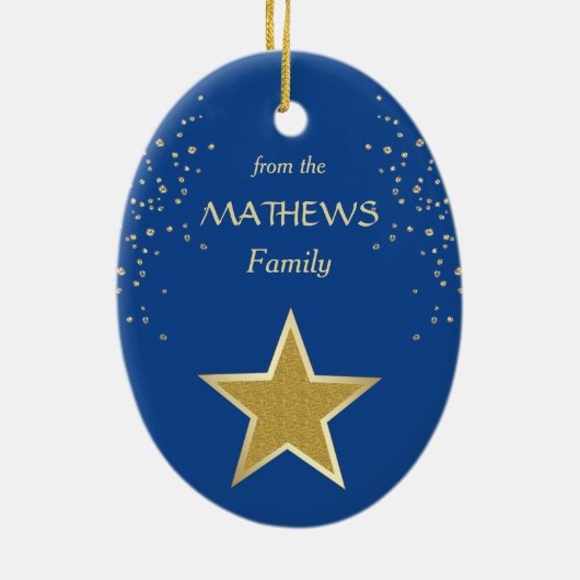 Blue Gold Washington Star Keramisch Ornament (Achterkant)