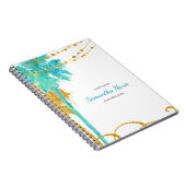Blue Gold Waterverf Beach Bat Mitzvah Guest Book Notitieboek (Rechterzijde)