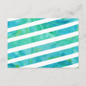 Blue Gold Waterverf Beach Bat Mitzvah Receptie Informatiekaartje (Achterkant)