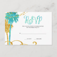 Blue Gold Waterverf Beach Bat Mitzvah RSVP