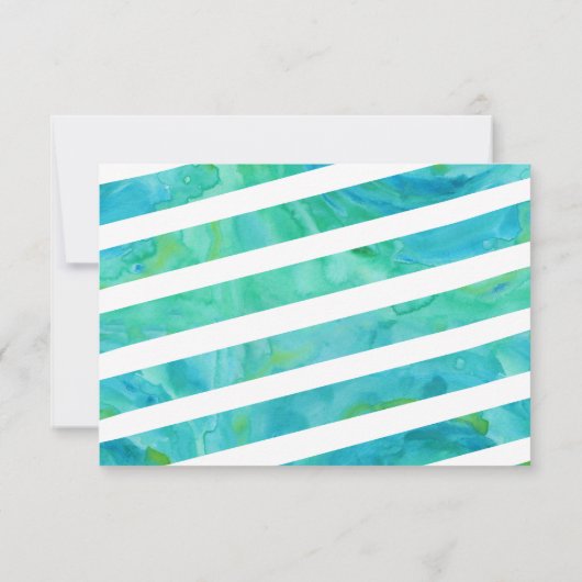 Blue Gold Waterverf Beach Bat Mitzvah RSVP (Achterkant)