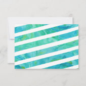 Blue Gold Waterverf Beach Bat Mitzvah RSVP Kaartje (Achterkant)