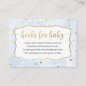Blue Gold Waterverf boy book request card Visitekaartje (Voorkant)