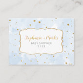 Blue Gold Waterverf boy book request card Visitekaartje (Achterkant)