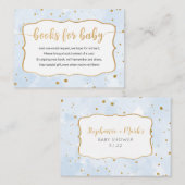 Blue Gold Waterverf boy book request card Visitekaartje (Voorkant / Achterkant)