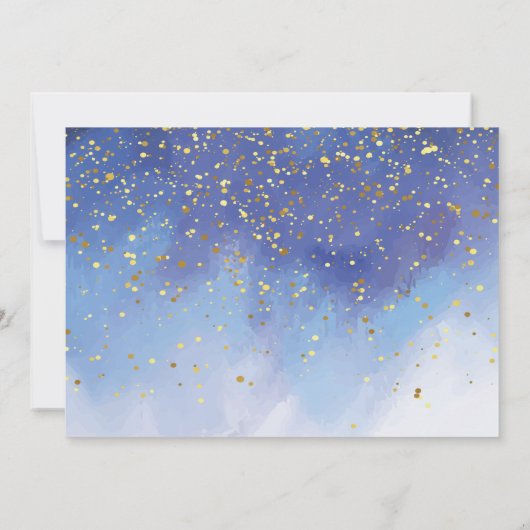 Blue & Gold Waterverf Boy First Heilige Communie Kaart (Achterkant)