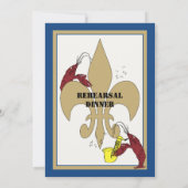 Blue Gold Wedding Event Crawfish Boil Kaart (Achterkant)