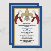 Blue Gold Wedding Event Crawfish Boil Kaart (Voorkant / Achterkant)