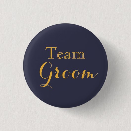 Blue Gold Wedding Team Groom Ronde Button 3,2 Cm (Voorkant)