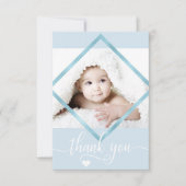 Blue Gold White Hartelijk dank Baby shower BOY | F Bedankkaart (Voorkant)