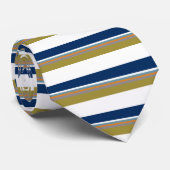 Blue Gold White Oranje en Silver Striped Stropdas (Opgerold)