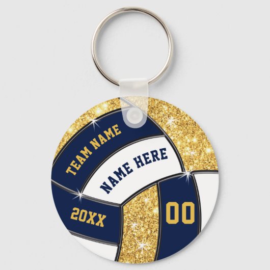 Blue, Gold, White Volleyball Gifts BULK of Buy One Sleutelhanger (Voorkant)