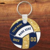 Blue, Gold, White Volleyball Gifts BULK of Buy One Sleutelhanger (Voorkant)