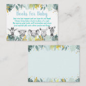 Blue Gold Wild One Safari Baby shower Book Request Informatiekaartje (Voorkant / Achterkant)