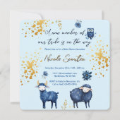 Blue Gold Woodland Baby shower Bewaar de datum Save The Date (Voorkant)