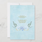 Blue Gold Woodland Valentijns Baby shower Virtual Kaart (Achterkant)