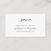 Blue Gold Wreath trouwwebsite rsvp Informatiekaartje (Voorkant)